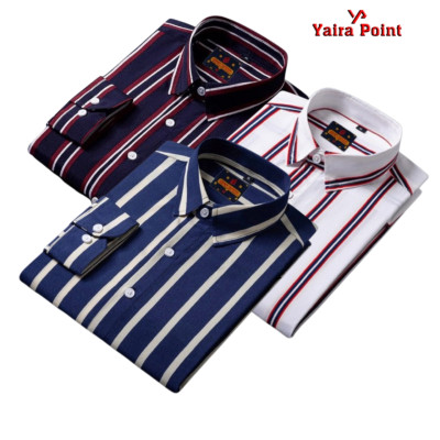 3 pis combo Full Sleeve Formal Stripe Shirt