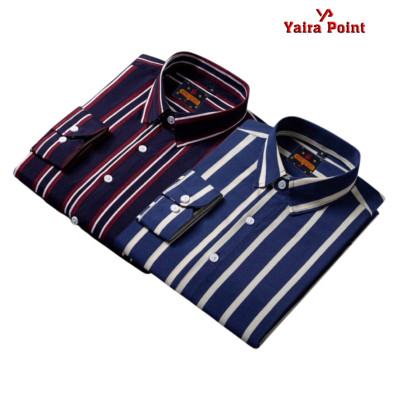 2 pis combo Full Sleeve Formal Stripe Shirt