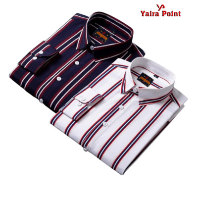 2 pis combo Full Sleeve Formal Stripe Shirt