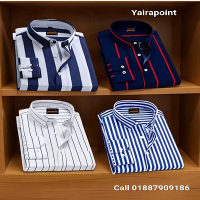 4 pis combo Full Sleeve Formal Stripe Shirt